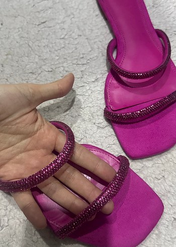 Pembe sandalet terlik Kadın Akşam Ayakkabısı - Görsel 4