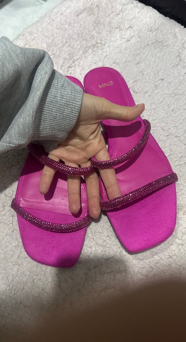 Pembe sandalet terlik Kadın Akşam Ayakkabısı - Görsel 2