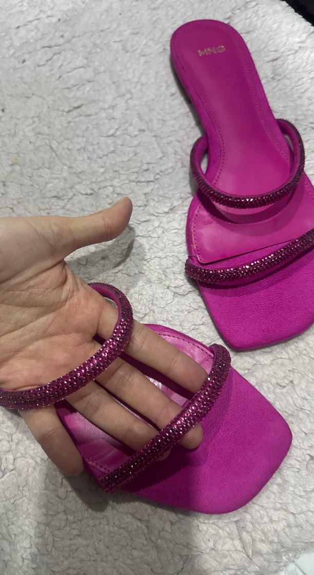 Pembe sandalet terlik Kadın Akşam Ayakkabısı - Görsel 4