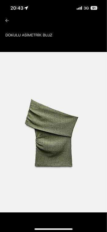 Zara asimetrik dokulu takım