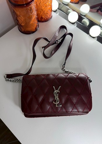 Diğer Bordo Ysl Kapitone Capraz Canta