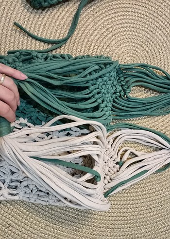 Örgü file çanta ve telefonluk - Görsel 4