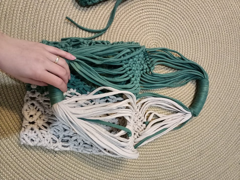 Örgü file çanta ve telefonluk - Görsel 4