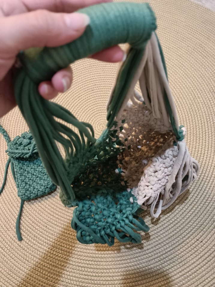 Örgü file çanta ve telefonluk - Görsel 5