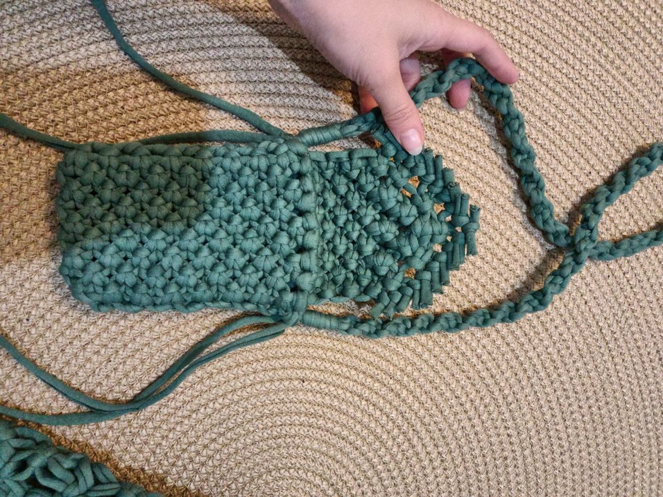 Örgü file çanta ve telefonluk - Görsel 2