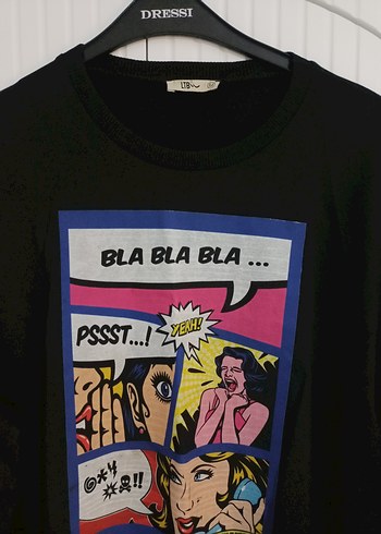 Siyah Baskılı Uzun Kollu Sweatshirt - Görsel 3