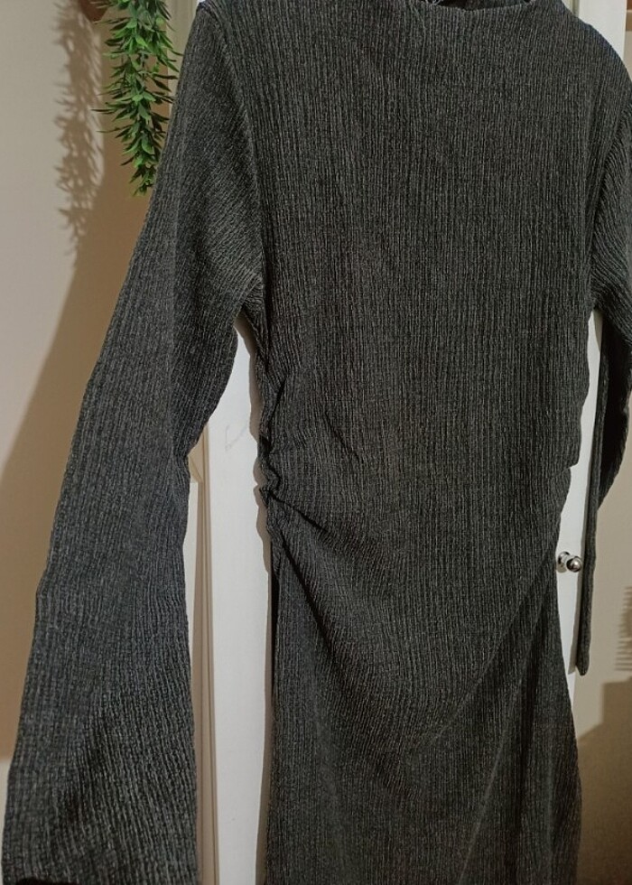 Drapeli uzun elbise  - Görsel 2