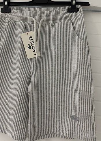 Lacoste Gri Çizgili Keten Şort - Görsel 2