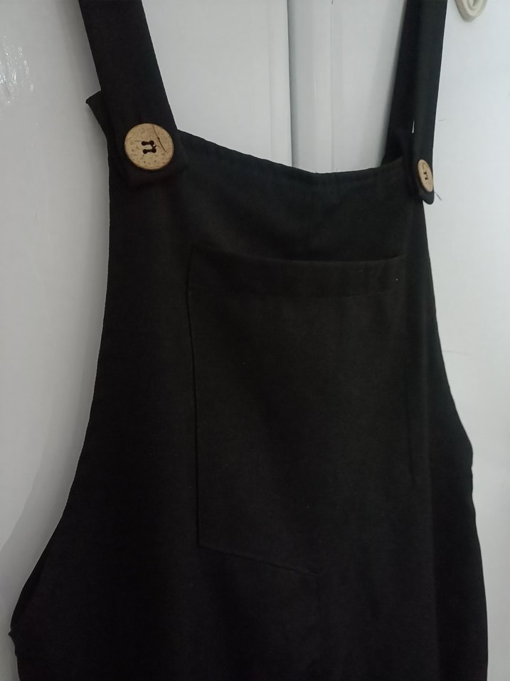 Siyah Uzun Kadın Salopet - Görsel 2