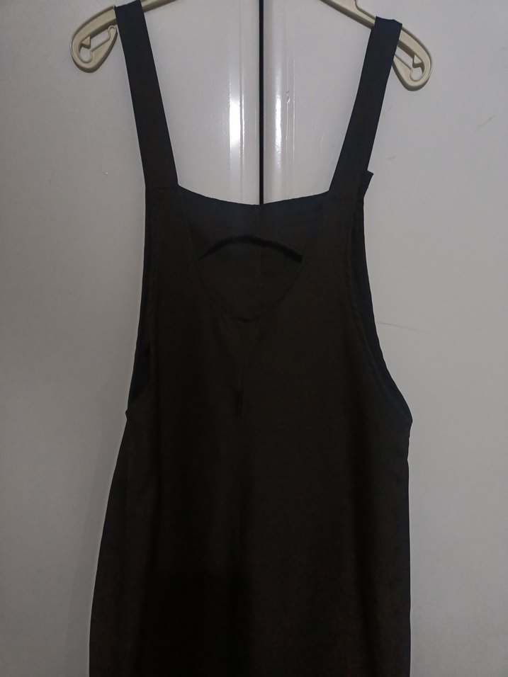 Siyah Uzun Kadın Salopet - Görsel 4