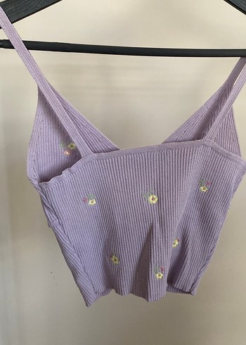 s Beden mor Renk Nakışlı Mor Mini Bralet