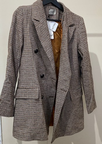 Düğmeli Kahverengi Kadın Blazer Ceket