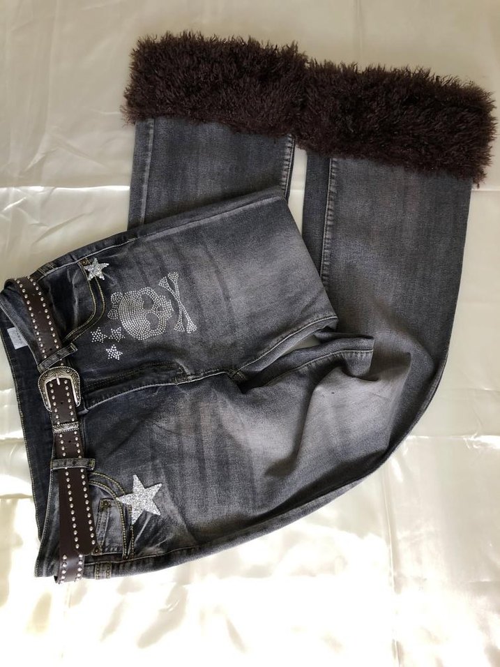 Y2K Grunge Punk Taşlı Gothic Jean — görsel 10/11