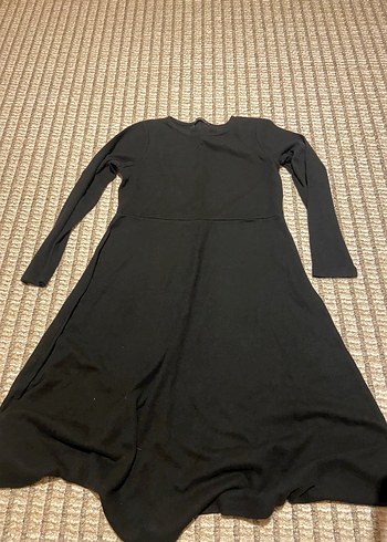 Uzun Kollu Siyah Basic hamile Elbise - Görsel 2