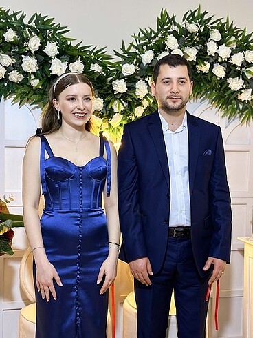 Diğer Mavi nişan elbisesi