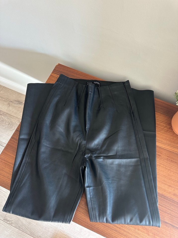 Deri Siyah Kadın Pantolon - Görsel 4