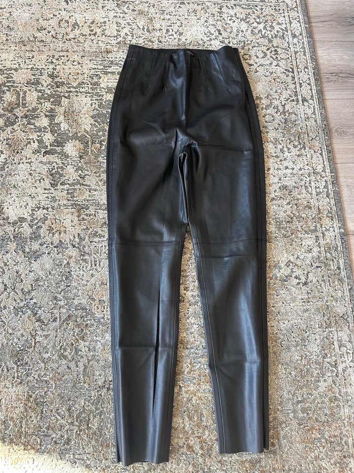Deri Siyah Kadın Pantolon - Görsel 2