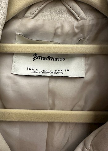 Bej Deri Kemerli Kadın Ceket - Görsel 2