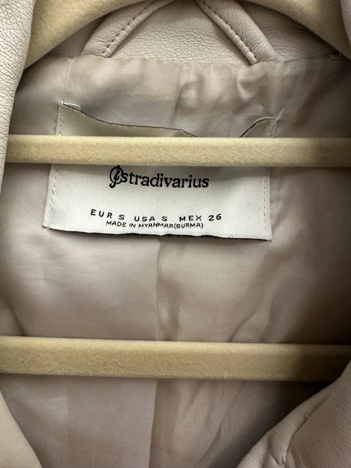 Bej Deri Kemerli Kadın Ceket - Görsel 2