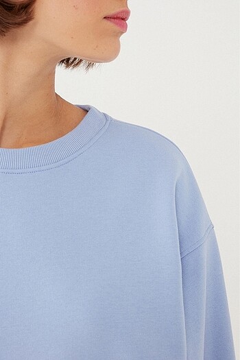 m Beden Bisiklet yaka işi polarlı sweatshirt