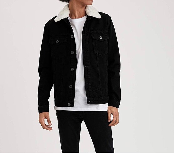 Yaka detay denim ceket