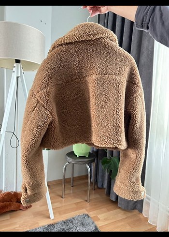 Kahverengi Peluş Kadın Ceket - Görsel 2