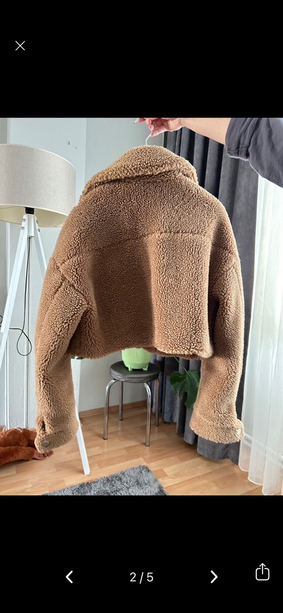 Kahverengi Peluş Kadın Ceket - Görsel 2