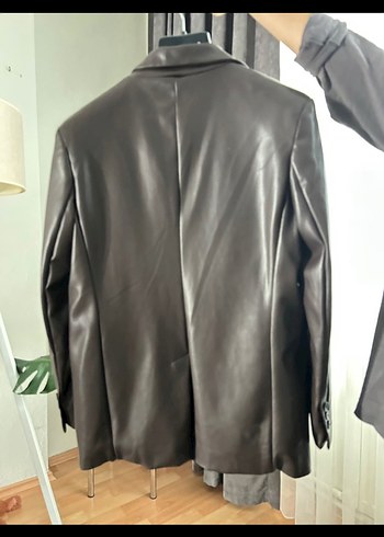 Bershka deri blazer ceket - Görsel 2