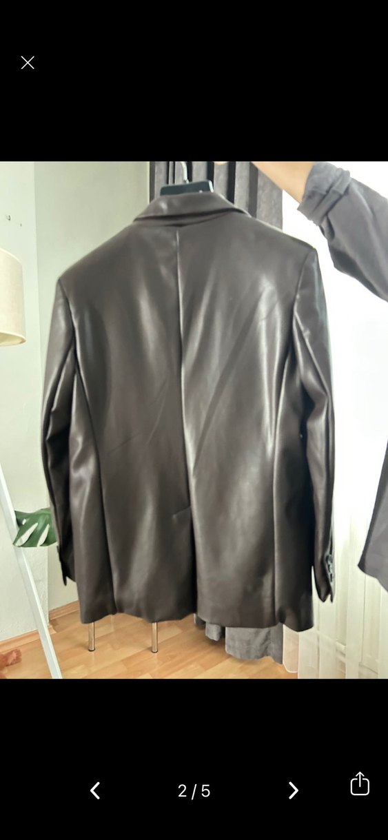 Bershka deri blazer ceket - Görsel 2