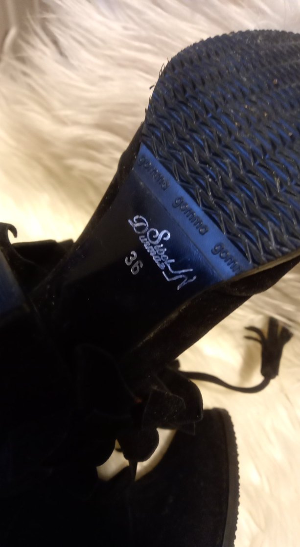 Siyah Süet Püsküllü Yüksek Topuklu Bot - Görsel 5