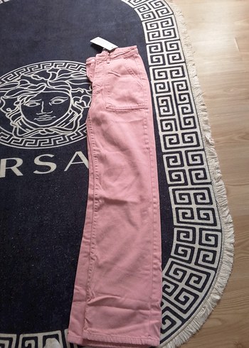 Kadın Pudra Pembe Fermuarlı Kumaş Pantolon