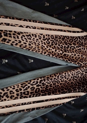 Kahverengi Leopar Desenli Kadın kot pantolon