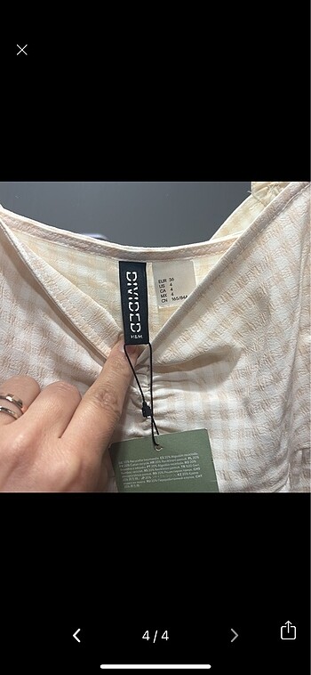 s Beden ten rengi Renk H&m kabarık kollu kısa elbise
