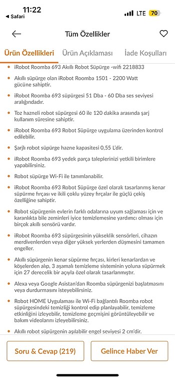  Beden İ robot roomba robot süpürge