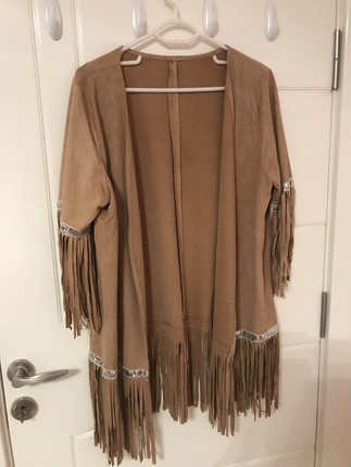 Kavherengi süet püsküllü kimono