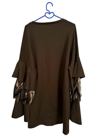 Kahverengi Fırfırlı Uzun Kollu Sweatshirt - Görsel 3