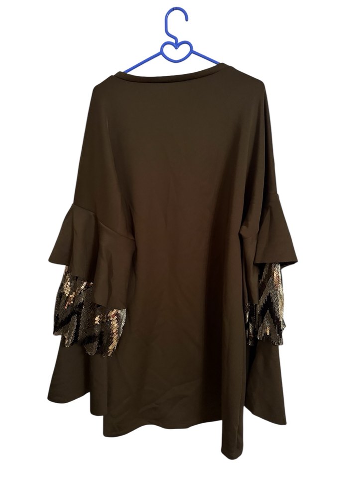 Kahverengi Fırfırlı Uzun Kollu Sweatshirt - Görsel 3