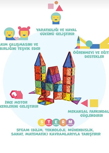 Diğer 36 Parça Renkli Manyetik Blok Seti