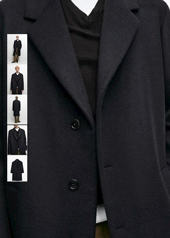 Massimo Dutti Sikligin Simgesi Siyah Uzun Kaban