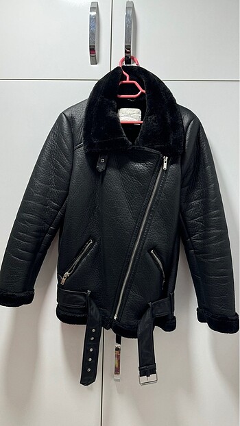 Zara kürklü biker ceket