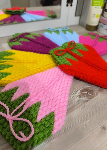 Çilek desen banyo lifi - Görsel 3