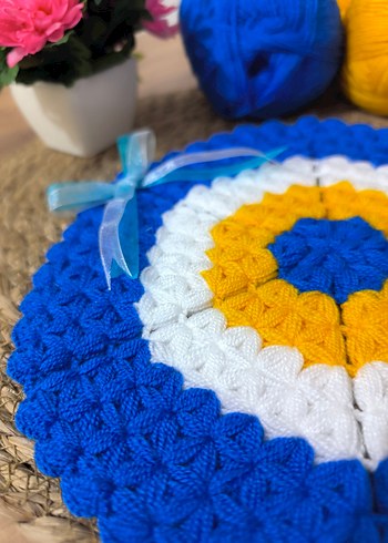 Bohem Örgü Nazar Boncuğu Motifli Banyo lifi - Görsel 2