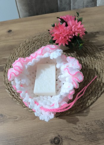 Pembe Nakışlı banyo lifi - Görsel 4