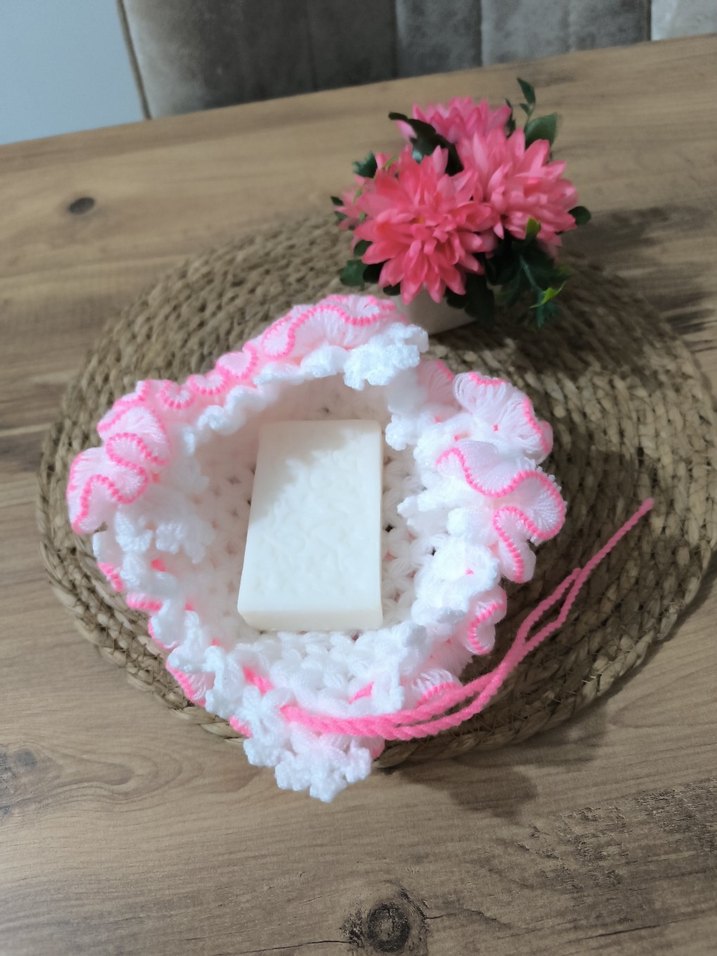 Pembe Nakışlı banyo lifi - Görsel 4