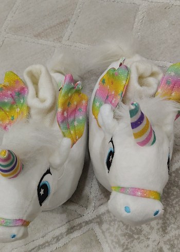 Renkli Bağlamalı Kız Çocuk Unicorn Terlik - Görsel 2