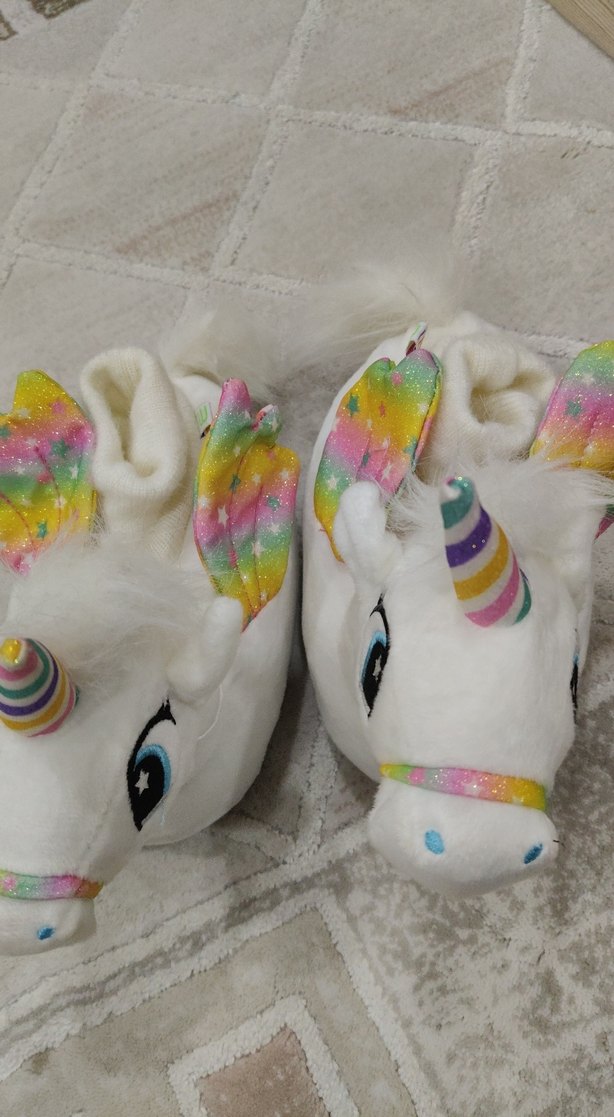 Renkli Bağlamalı Kız Çocuk Unicorn Terlik - Görsel 2