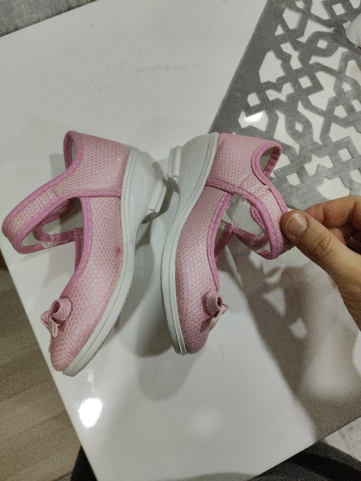 Pembe Kız Çocuk Babet Ayakkabı Velcro - Görsel 3