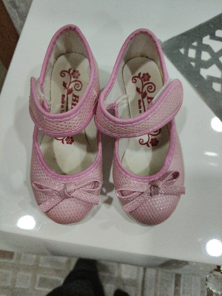 Pembe Kız Çocuk Babet Ayakkabı Velcro - Görsel 2