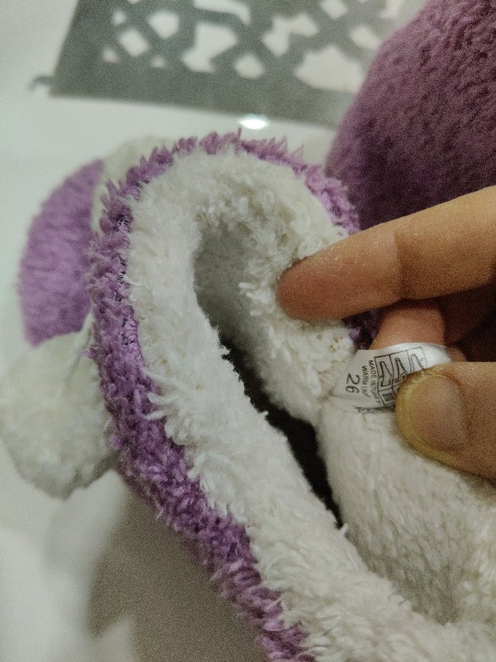 Mor Renkli Kız Çocuk Triko Sıcak Ev Terliği - Görsel 4