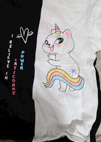 Kız Çocuk Siyah Pamuklu Uzun Kollu eşofman - Görsel 4